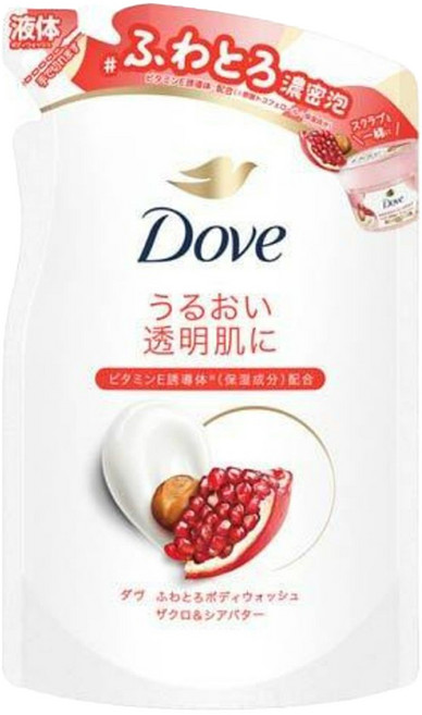 Dove 多芬 柔滑身體沐浴乳 紅石榴&乳木果油 補充包, 340g, 1個