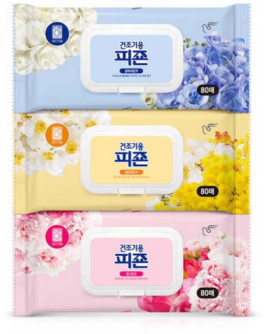 드라이시트 건조기용피죤 오리지널 80매 3개(총240매) 향3종택, 3개