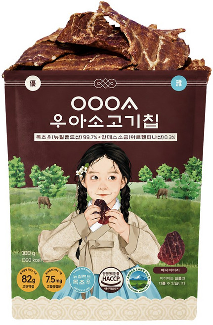 우아 소고기칩, 1개, 100g