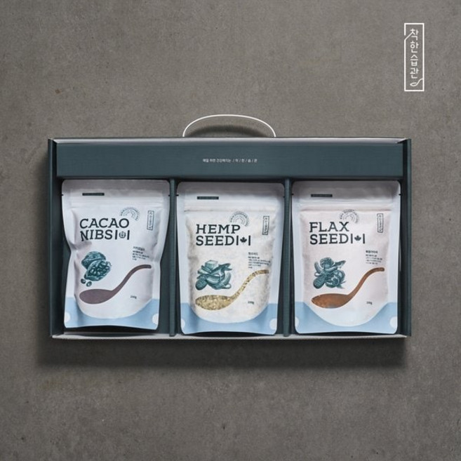 착한습관 슈퍼씨드 3종 실속팩 선물세트 카카오닙스 햄프씨드 아마씨, 1개
