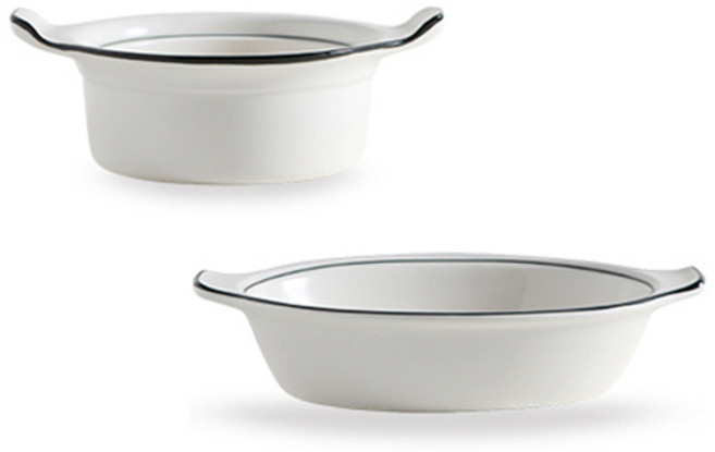 시라쿠스 뉴욕 양손스프볼M+손잡이타원볼 25cm 킹스인 오븐그릇, 2개, 칼딘 그린