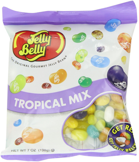 젤리 벨리 트로피컬 믹스 젤리 빈 7 온스 Jelly Belly Tropical Mix Jelly Beans 7 Ounce, 198.45g, 1개