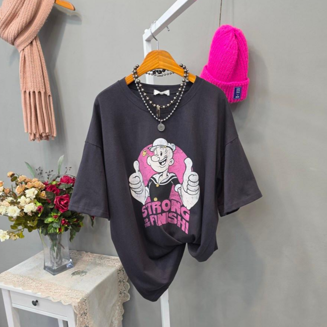 스트롱 뽀빠이 오버핏 반팔티