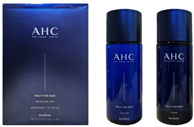 AHC 온리포맨 스킨케어 2종 + 쇼핑백 세트, 1세트