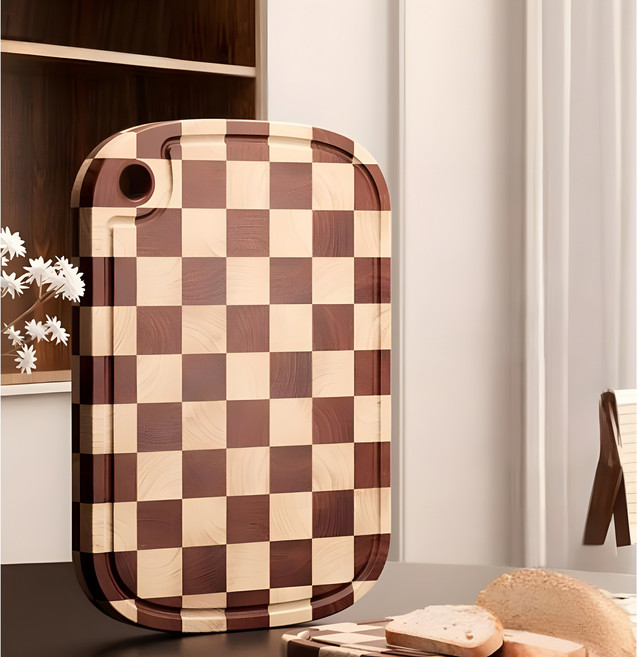 고급 나무도마 엔드그레인도마 체스도마 캠핑도마 스테이크나무도마, 40cm×혼합색상×1개