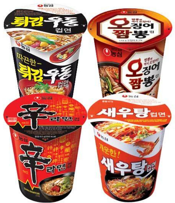 [농심] 신라면컵 6입 x 3개 /새우탕/튀김우동/오징어짬뽕, 필수선택:신라면컵 6입 x 3개