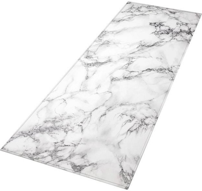 욕실 거실 복도용 대리석 주방 매트 욕실 바닥 러그, 폴리에스터 섬유, 회색