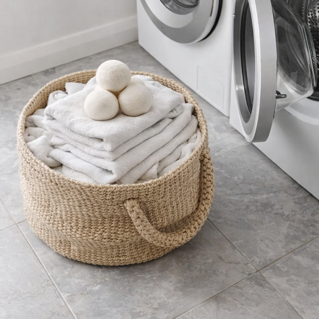 클린울 정전기 방지 먼지 제거 건조기 양모볼, 화이트, 6개