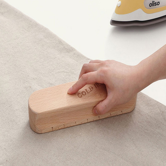 패션스타트 문진 CH 원목 나무 찬다리미 시접 롤러, 1개, 내추럴