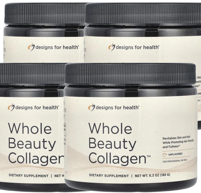디자인 포 헬스 홀 뷰티 콜라겐 언플래버드 Designs For Health Whole Beauty Collagen™ Unflavored 180g, 4개 - 쿠팡