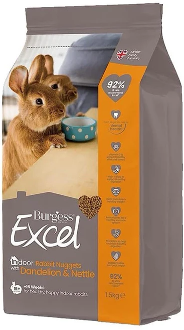 Burgess 伯爵 室內成兔 蒲公英 + 蕁麻乾飼料, 1.5kg, 1袋