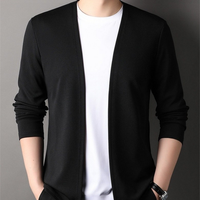 톰디 남성 소프트 핏 노카라 심플 가디건