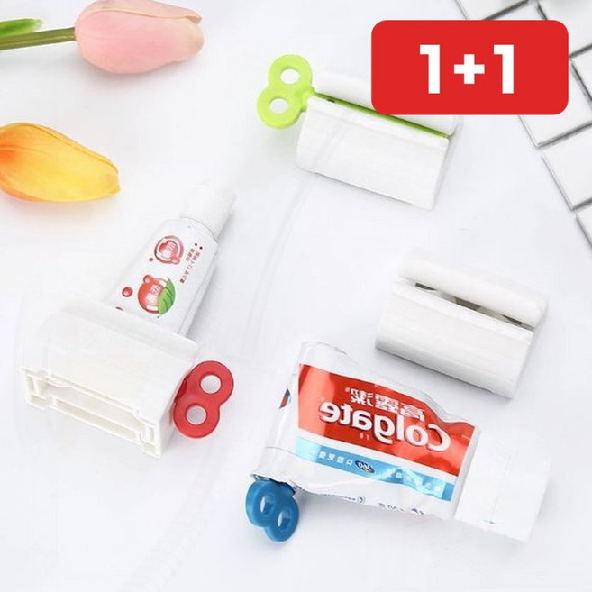 세우는 튜브형 치약짜개 세면대 화장품 핸들 치약디스펜서 1+1, onda 블루, 1개