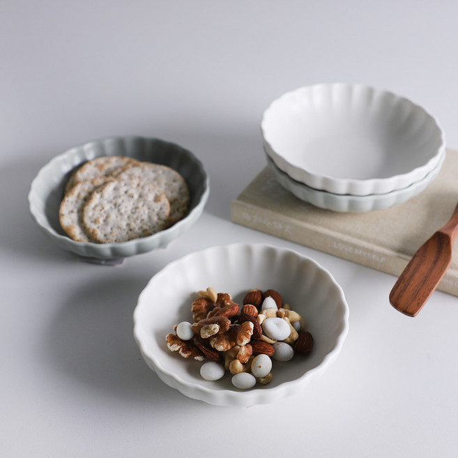 시라쿠스 네이처 무광 앞접시 라면찬기 5인치 4p세트 2color 택1, 그레이, 1세트, 깊은접시 13cm