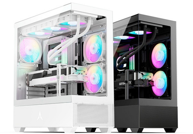 앱코 U30 마린 리버스 미들타워 강화유리 케이스 블랙, 1개