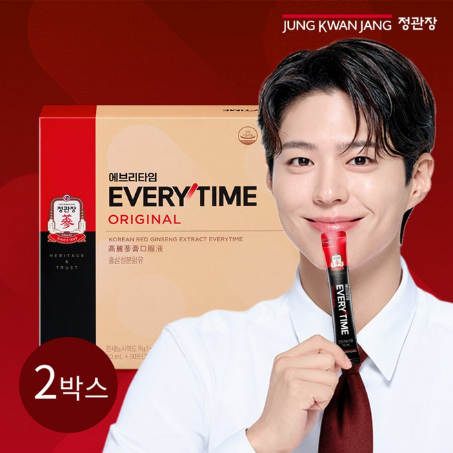 [정관장 본사직영] 에브리타임 오리지널(10ml*30포) x 2세트+쇼핑백, 2개, 10ml, 30회분