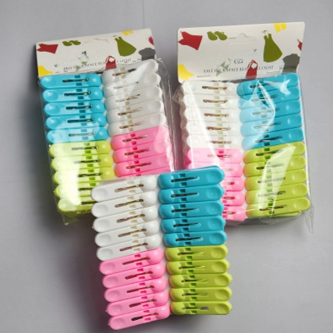 컬러 플라스틱 소형 빨래집게, 혼합색상, 60개