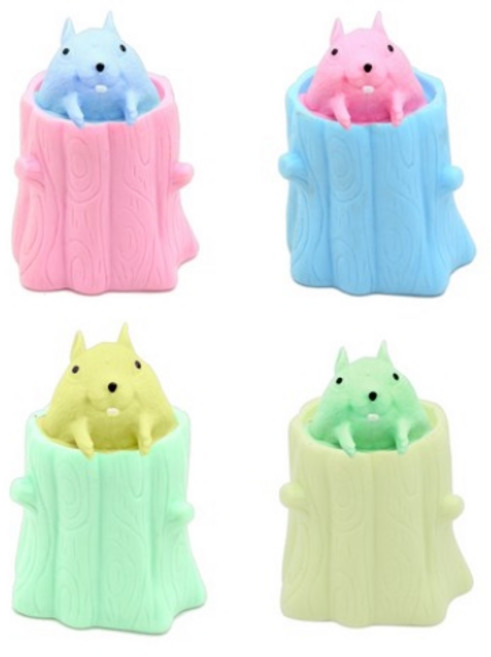 통나무 다람쥐 스퀴시 말랑이 모찌 쫀득이 촉감놀이 스퀴시토이 스트레스해소 랜덤배송, 랜덤, 1개