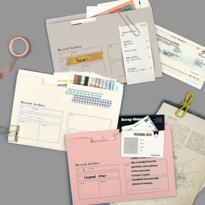 루카랩 레코드 아카이브 페이퍼 홀더, 03 그레이, 1개, 색상