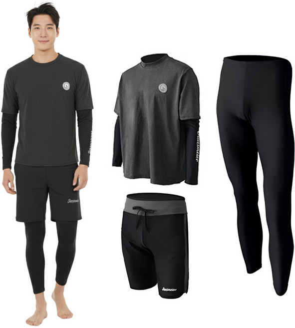 서브22 루즈핏 일체형 래쉬가드 커플 상하의 세트 빅사이즈