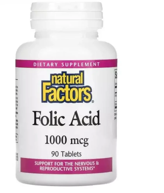 내추럴팩터스 엽산 Folic Acid 1000mcg 90정, 1개 - 쿠팡