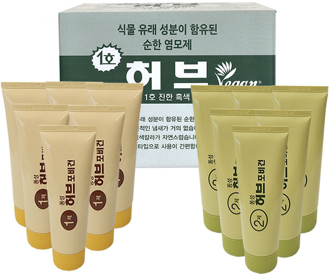 동서 허브 포 비건 칼라크림, 1개, 840g, 1호 진한 흑색