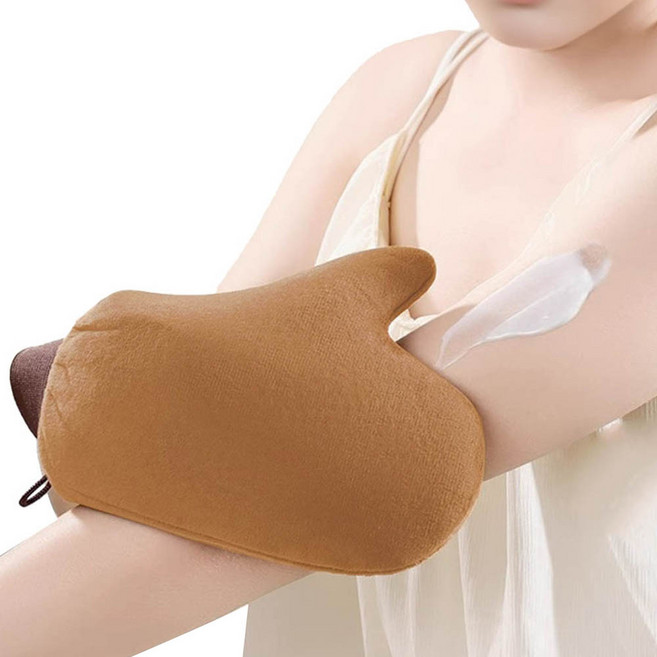 깔끔더하기 셀프 태닝 장갑 바디로션 글러브, 1개, L 브라운