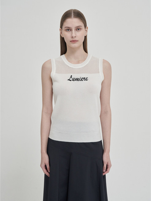 올리비아로렌 레터링 포인트 민소매 니트 VVCBN5M3471