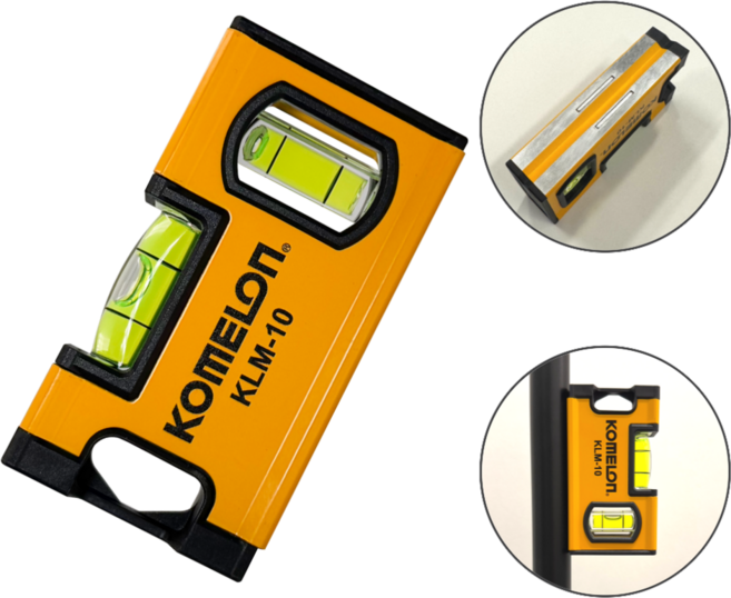 코메론 KLM-10 미니수평기 100mm 초강력 자석 수평대 마그네틱 수평계, 1개