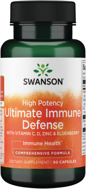 Swanson 斯旺森 維他命C&D&鋅&接骨木果膠囊, 1罐, 60錠