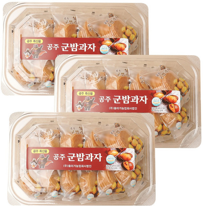 [도도나몰] 즐미가 구워만든 공주 군밤과자 11개입, 3세트, 18g