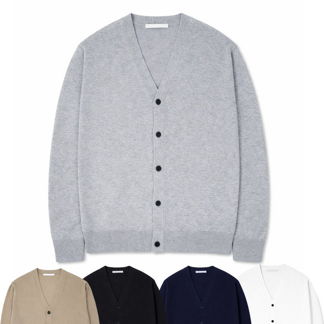 남성 봄 얇은 브이넥 가디건 기본 니트 간절기 데일리 남자 아우터