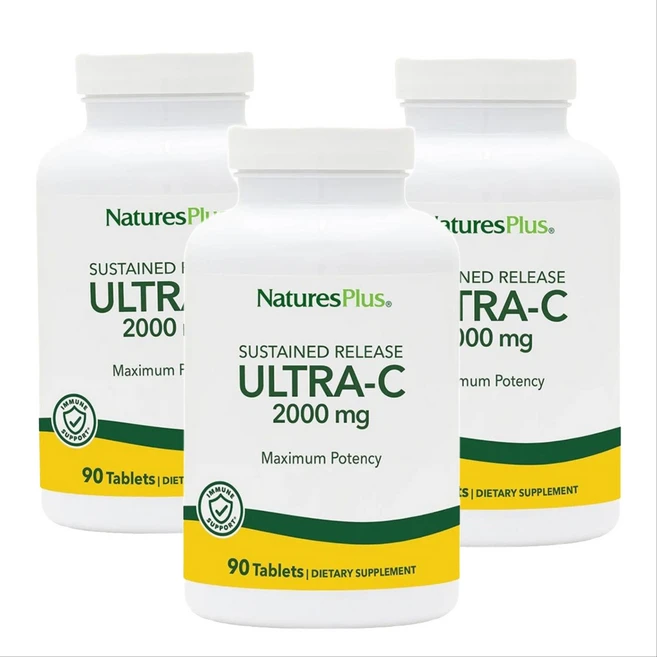 NaturesPlus 네이처스 플러스 울트라 비타민 C 2000mg, 90정, 3개 - 쿠팡