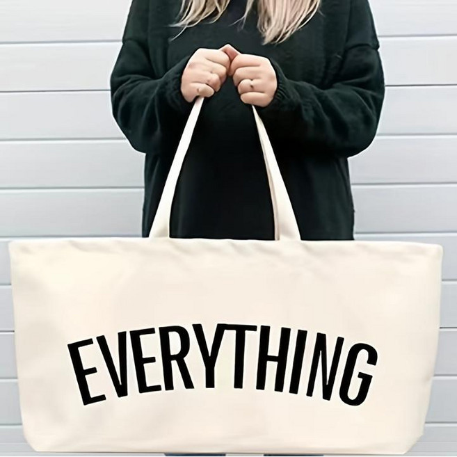 대용량 심플 캔버스 다용도 에브리띵 에코백