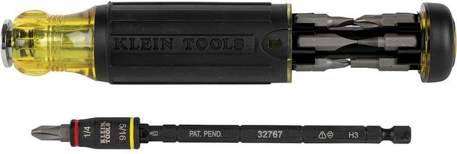 Klein Tools 32304 스크루 드라이버 플립 소켓이 있는 14-in-1 조절 가능한 HVAC 너트 및 비트 충격 등급, 1개