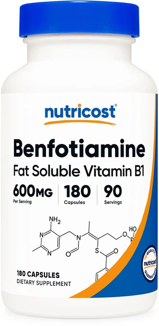 뉴트리코스트 벤포티아민 600mg 활성 지용성 비타민 B1 180정, 1개 - 쿠팡
