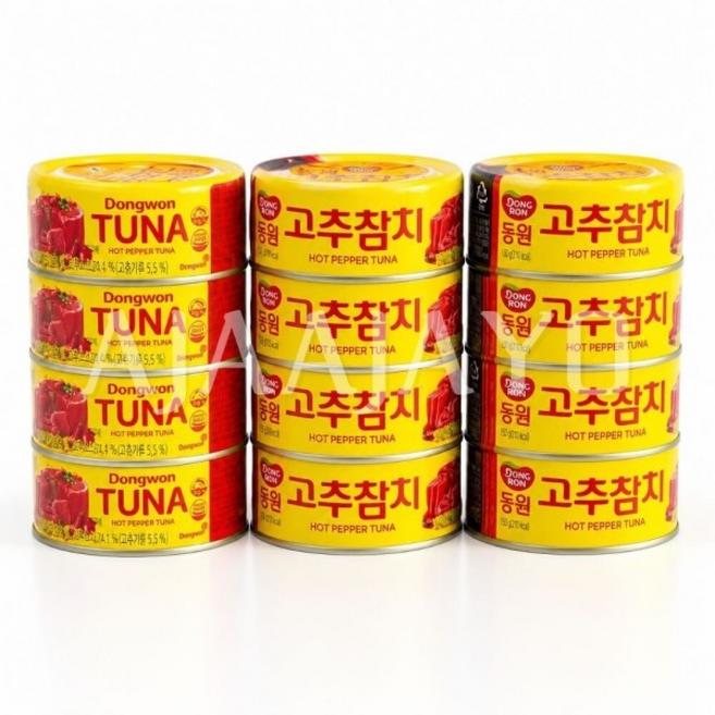 동원 고추참치 매콤한 밥반찬 캔 참치 통조림, 12개, 150g