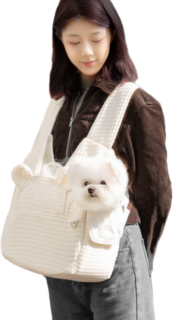 루베토 안정적인 X밴드 강아지 이동가방, 1개, 아이보리