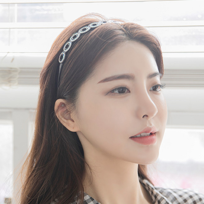 MISS21 노탠드 써클 큐빅 헤어밴드 머리띠 (hb1929)