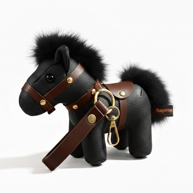 올리스트 말띠 붉은말띠 열쇠고리 가방 말인형 병오년 키링 H05, 1개, 블랙