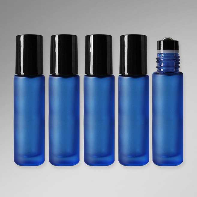 포포라운지 롤온 공병 롤러 용기 휴대용 아로마 오일 소분 향수병, 5개, (10ml 무광블루)