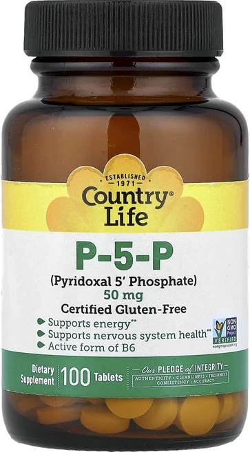 1+1 컨트리라이트 P 5 P 피리독살 인산염 50mg 100정, 2개 - 쿠팡