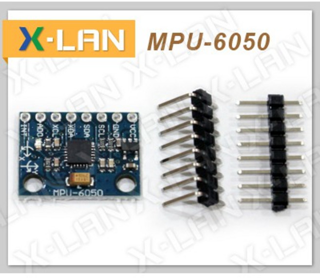 X-LAN GY-521 6軸 MPU 6050 模組 三軸陀螺儀 三軸加速度感測器 (附排針), 1個, 未焊(送排針)