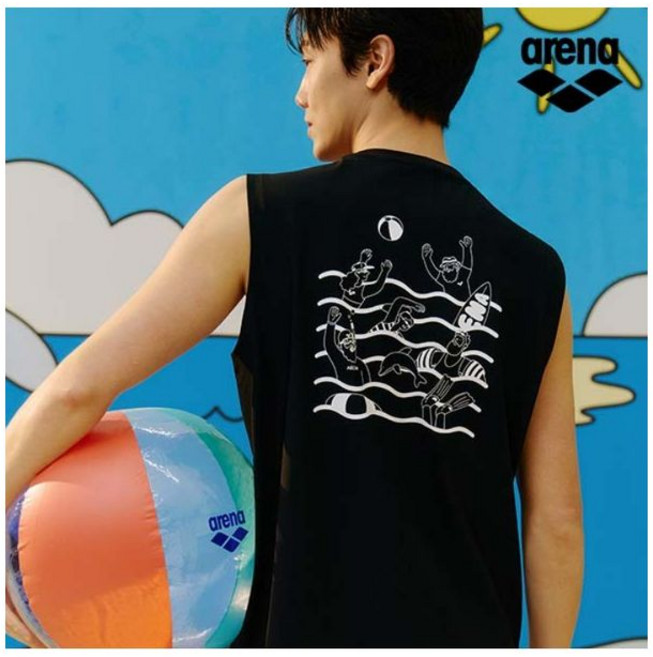 아레나 ARENA x 전황일 유니 슬리브리스 래쉬가드 A6BC1RR94BLK