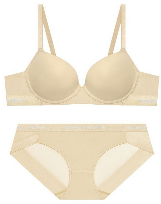 [백화점 정품] 코데즈컴바인 이너웨어 베이직노와이어 브라 팬티 세트(CEWBRBP162SKB)
