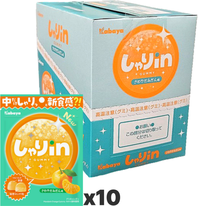 카바야샤리인구미 매끈 사각 감귤맛 일본 편의점 젤리, 1개, 520g