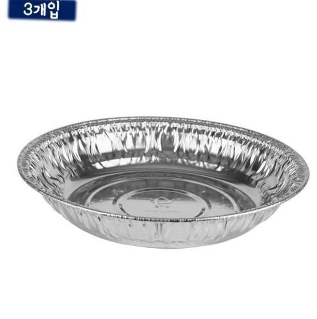 일회용 원형 알루미늄 직화 용기 냄비 32cm 3개입 3-4인용 은박그릇 캠핑용품 일회용냄비