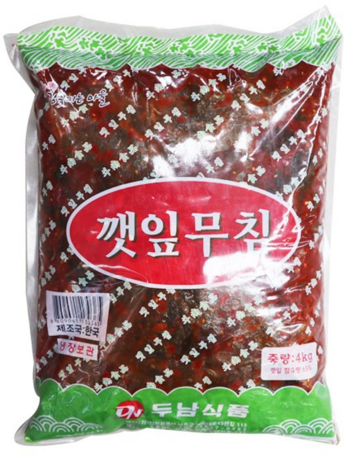 두남식품 깻잎무침 4kg 1개