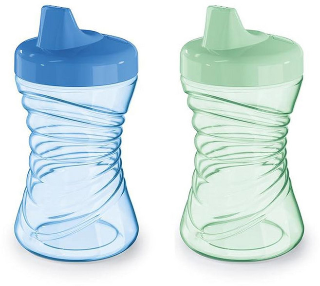 NUK 펀 그립 하드 스파우트 시피 컵 10온스. | 잡기 쉽고 BPA 프리 방수 4pk, 1 Pack