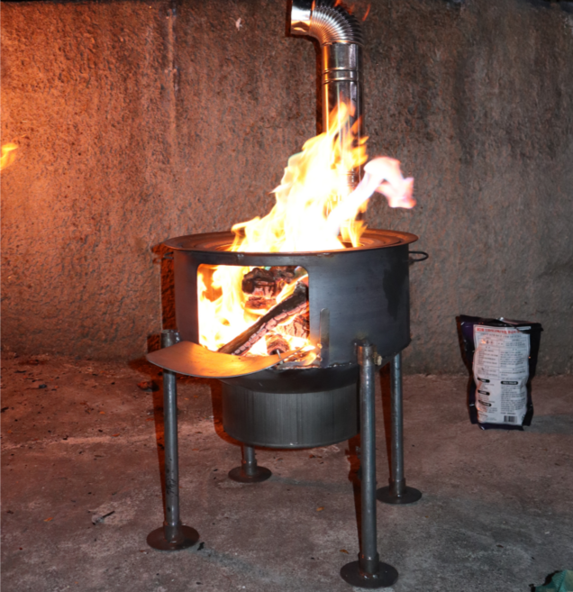 불멍화로대 드럼통 숯불 화덕 캠핑 화목 난로 화로구이 전원주택 시골 바베큐 화롯대, 1세트, 35, 외경35cm+기본연통3개+상판링포함(이벤트중)